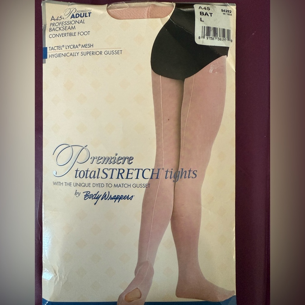 Body Wrappers Premier Pink Convertible Backseam Tights NWT Size Adult Large